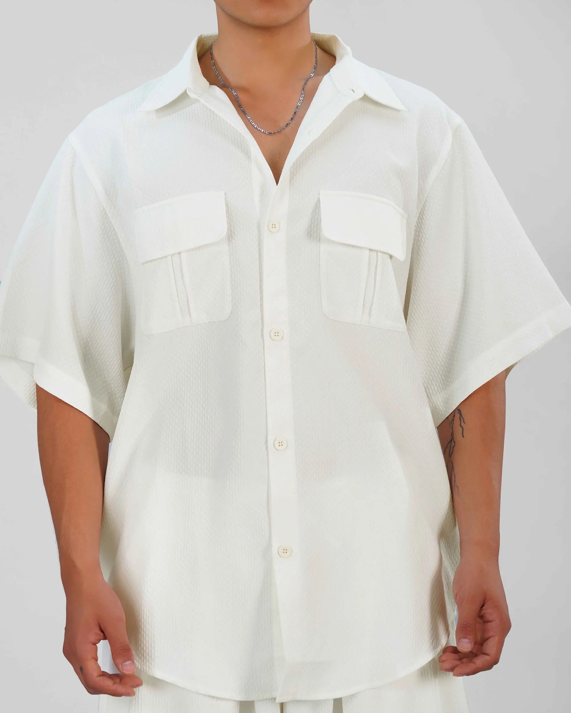 Shirt Half Sleeve - White Blnkz