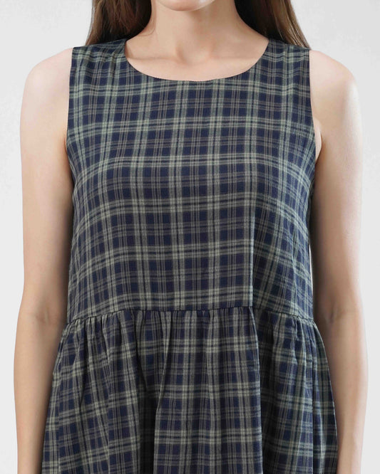 Checked Pattern Long Dress