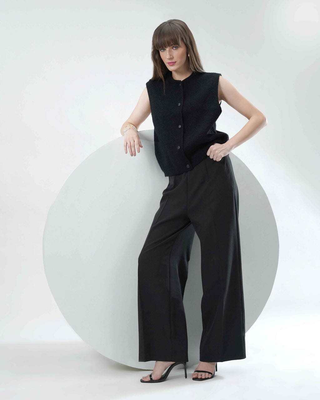 Cut sleeve Cardigan in wool