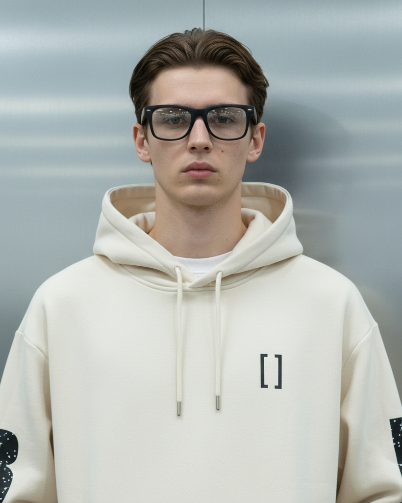 NEO | Sleeve Print Unfading White Hoodie for Men | 350 GSM BLNKZ